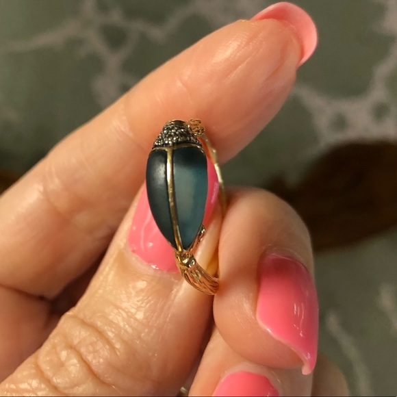 Bibi Van Der Velden Jewelry - ❌SOLD❌Bibi Van Der Velden Topaz and diamond scarab ring 18 K